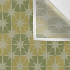 Mid Century Modern Atomic Stars Retro Checkered Starburst Pattern in Vintage Olive Green Tones Wall Tapestry Gallery Image 3