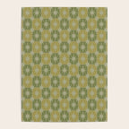Mid Century Modern Atomic Stars Retro Checkered Starburst Pattern in Vintage Olive Green Tones Poster Gallery Image 4