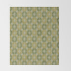 Mid Century Modern Atomic Stars Retro Checkered Starburst Pattern in Vintage Olive Green Tones Throw Blanket Gallery Image 2