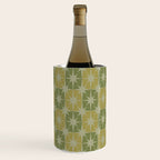 Mid Century Modern Atomic Stars Retro Checkered Starburst Pattern in Vintage Olive Green Tones Wine Chiller Gallery Image 3