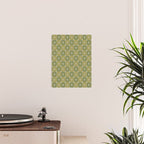 Mid Century Modern Atomic Stars Retro Checkered Starburst Pattern in Vintage Olive Green Tones Poster Gallery Image 2