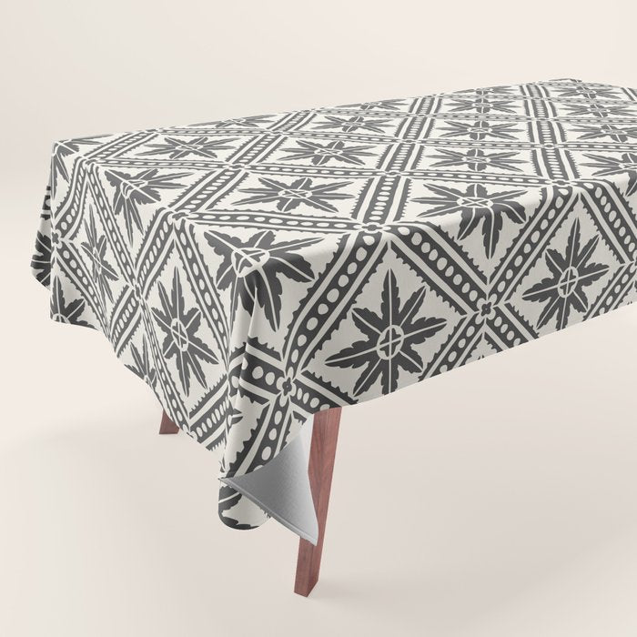TAZA STAR TILE GREY Tablecloth Gallery Image 1