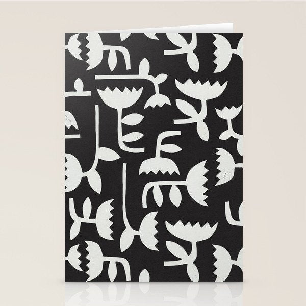 Linocut Tulip Pattern #4 Stationery Card Gallery Image 2