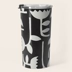 Linocut Tulip Pattern #4 Travel Mug Gallery Image 3