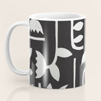 Linocut Tulip Pattern #4 Coffee Mug Gallery Image 3