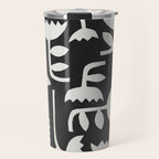 Linocut Tulip Pattern #4 Travel Mug Gallery Image 1