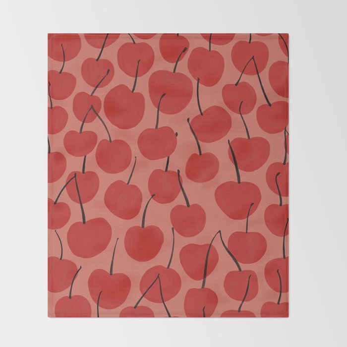 JAR OF CHERRIES Throw Blanket Gallery Image 2