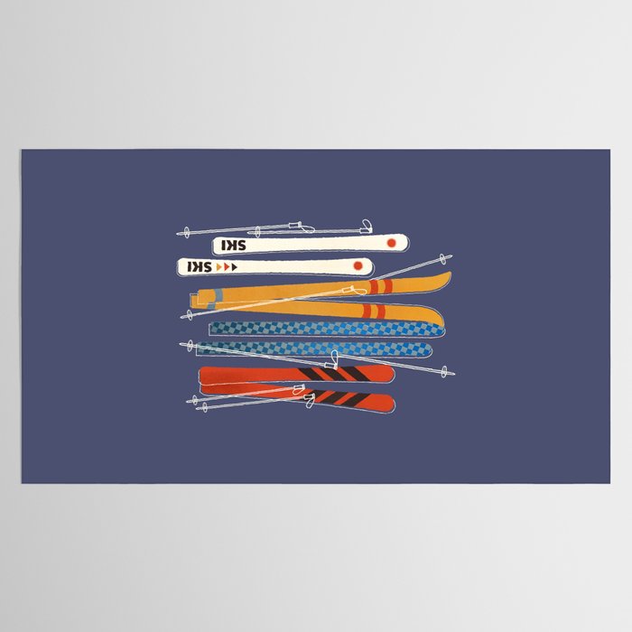 Retro Colorful Skis Tablecloth Gallery Image 2