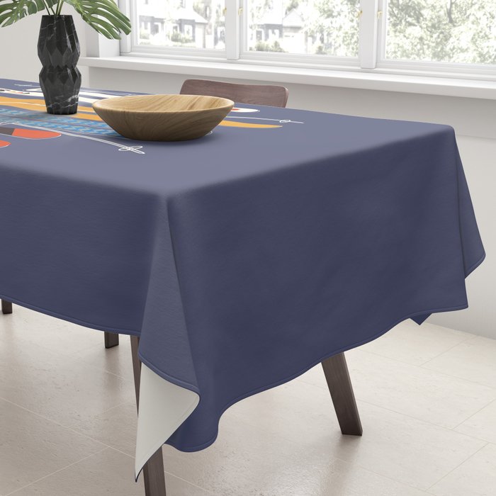 Retro Colorful Skis Tablecloth Gallery Image 3