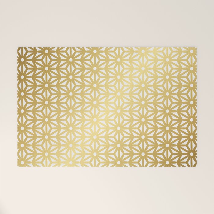 Asanoha Pattern - Gold Welcome Mat Gallery Image 1