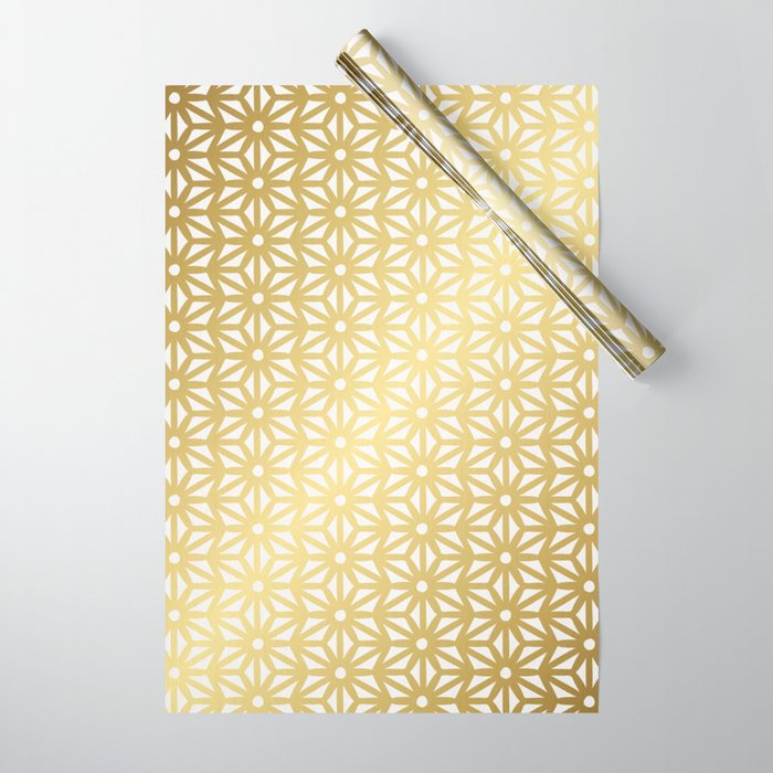 Asanoha Pattern - Gold Wrapping Paper Gallery Image 1