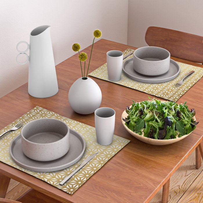 Asanoha Pattern - Gold Placemat Gallery Image 2