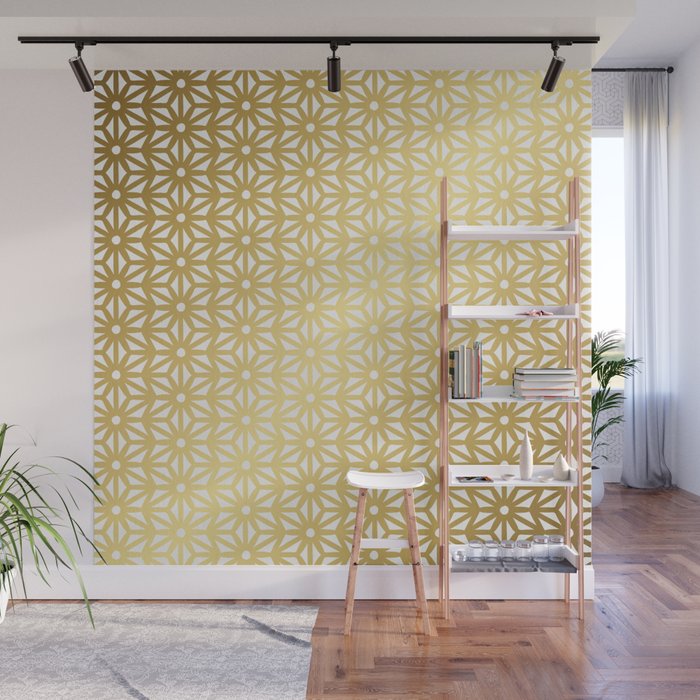 Asanoha Pattern - Gold Wall Mural Gallery Image 1