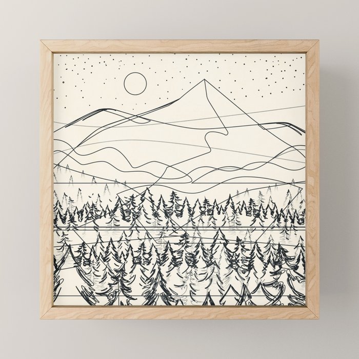 Minimal Line Mountain Beauty III Mini Art Print Gallery Image 1
