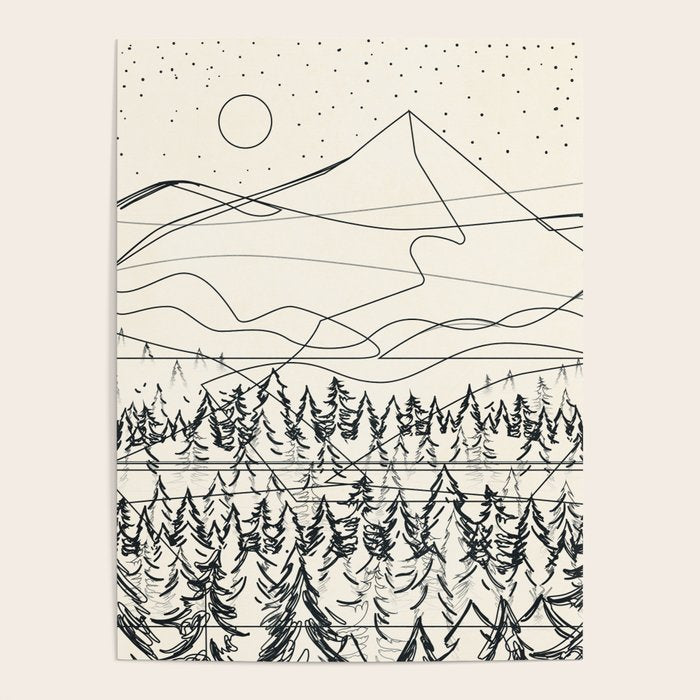 Minimal Line Mountain Beauty III Poster Gallery Image 4