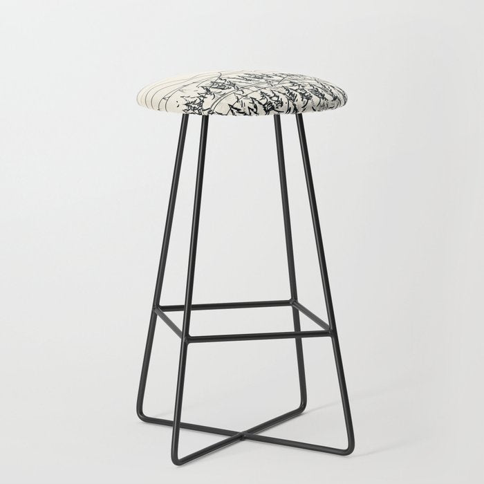 Minimal Line Mountain Beauty III Stool Gallery Image 1