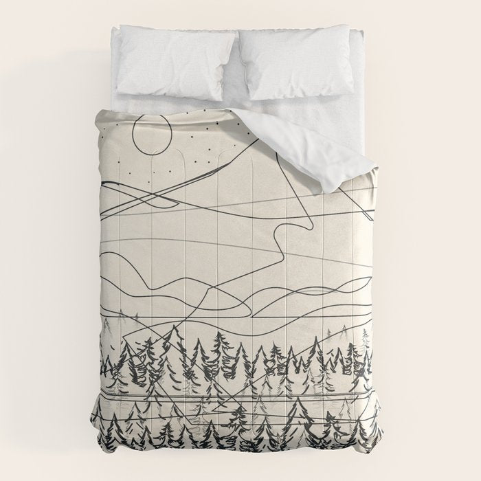 Minimal Line Mountain Beauty III Comforter Gallery Image 1