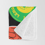 Retro cartoon sticker label pattern Throw Blanket Gallery Image 3