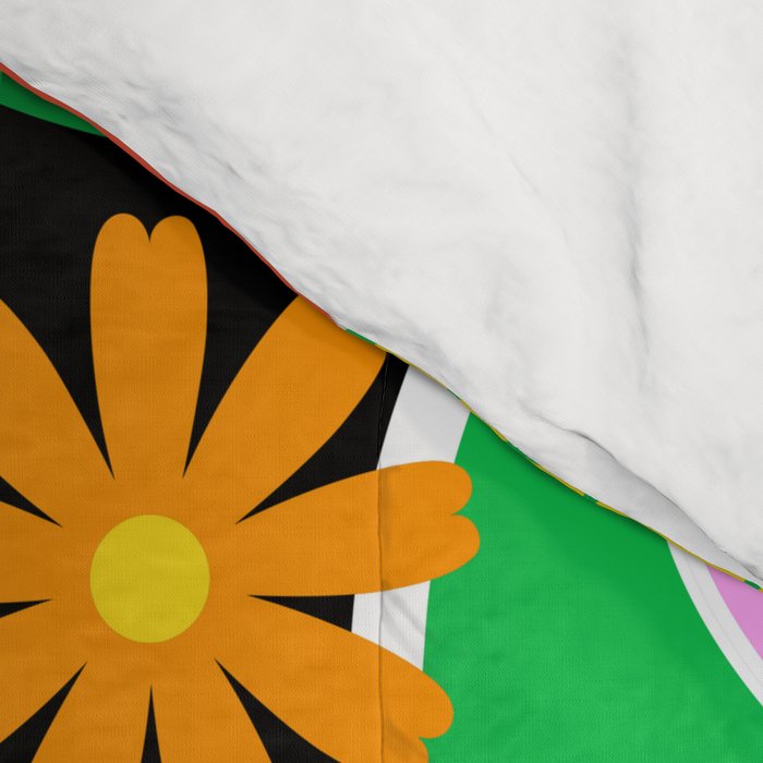 Retro cartoon sticker label pattern Comforter Gallery Image 4