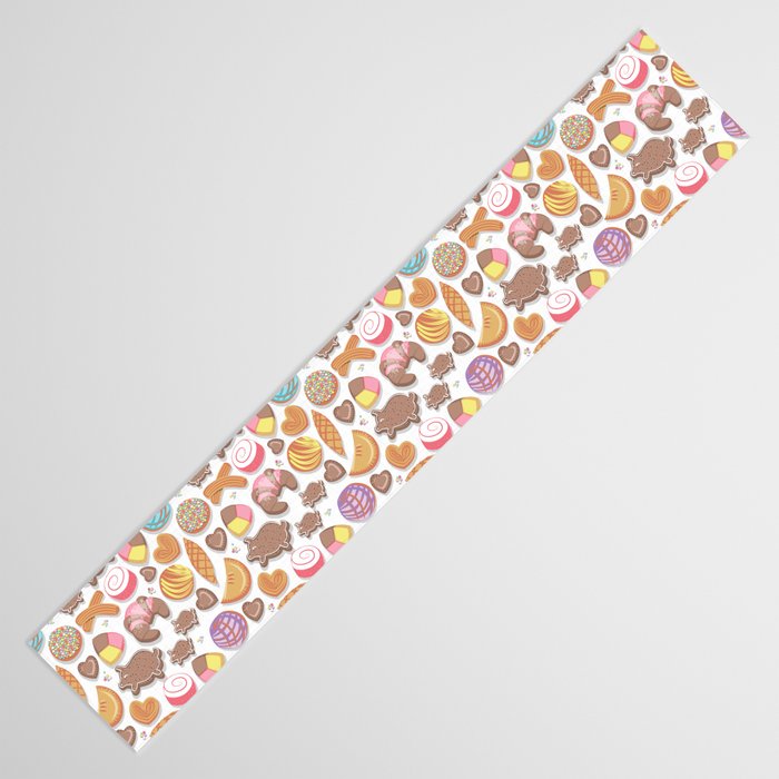 Mexican Sweet Bakery Frenzy // white background // pastel colors pan dulce Table Runner Gallery Image 3