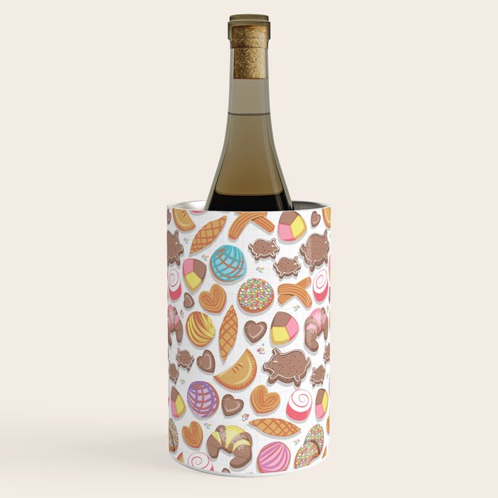 Mexican Sweet Bakery Frenzy // white background // pastel colors pan dulce Wine Chiller Gallery Image 3