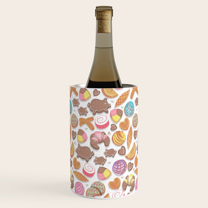 Mexican Sweet Bakery Frenzy // white background // pastel colors pan dulce Wine Chiller Gallery Image 2