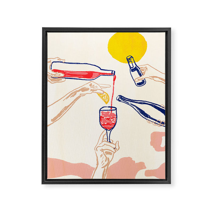 Sunset Cheers Framed Canvas Print Gallery Image 1