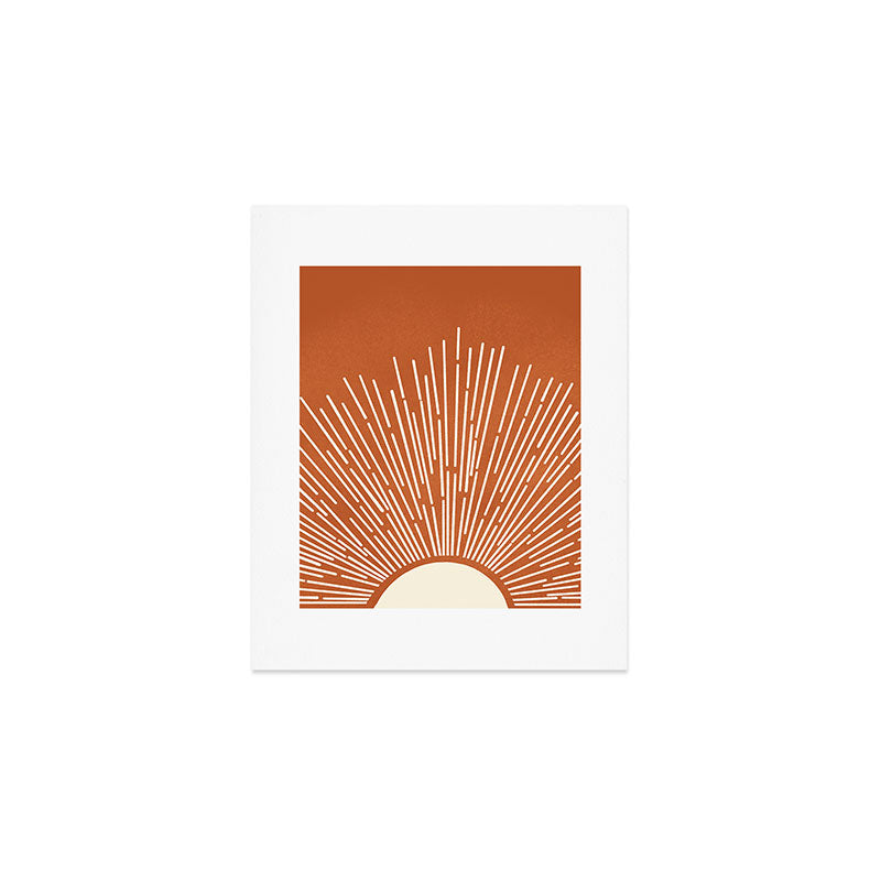 Terracota Minimalist Sun Art Print Gallery Image 1
