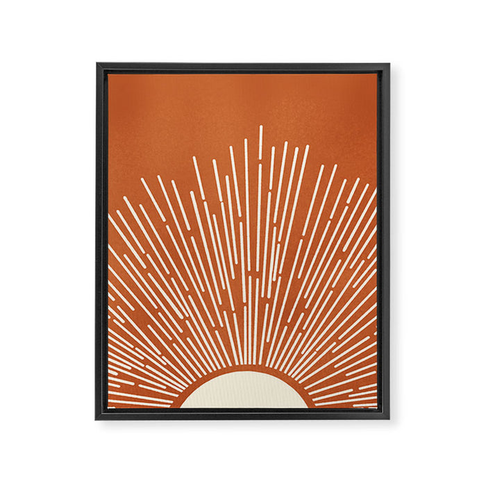 Terracota Minimalist Sun Framed Canvas Print Gallery Image 1