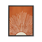 Terracota Minimalist Sun Framed Canvas Print Gallery Image 8
