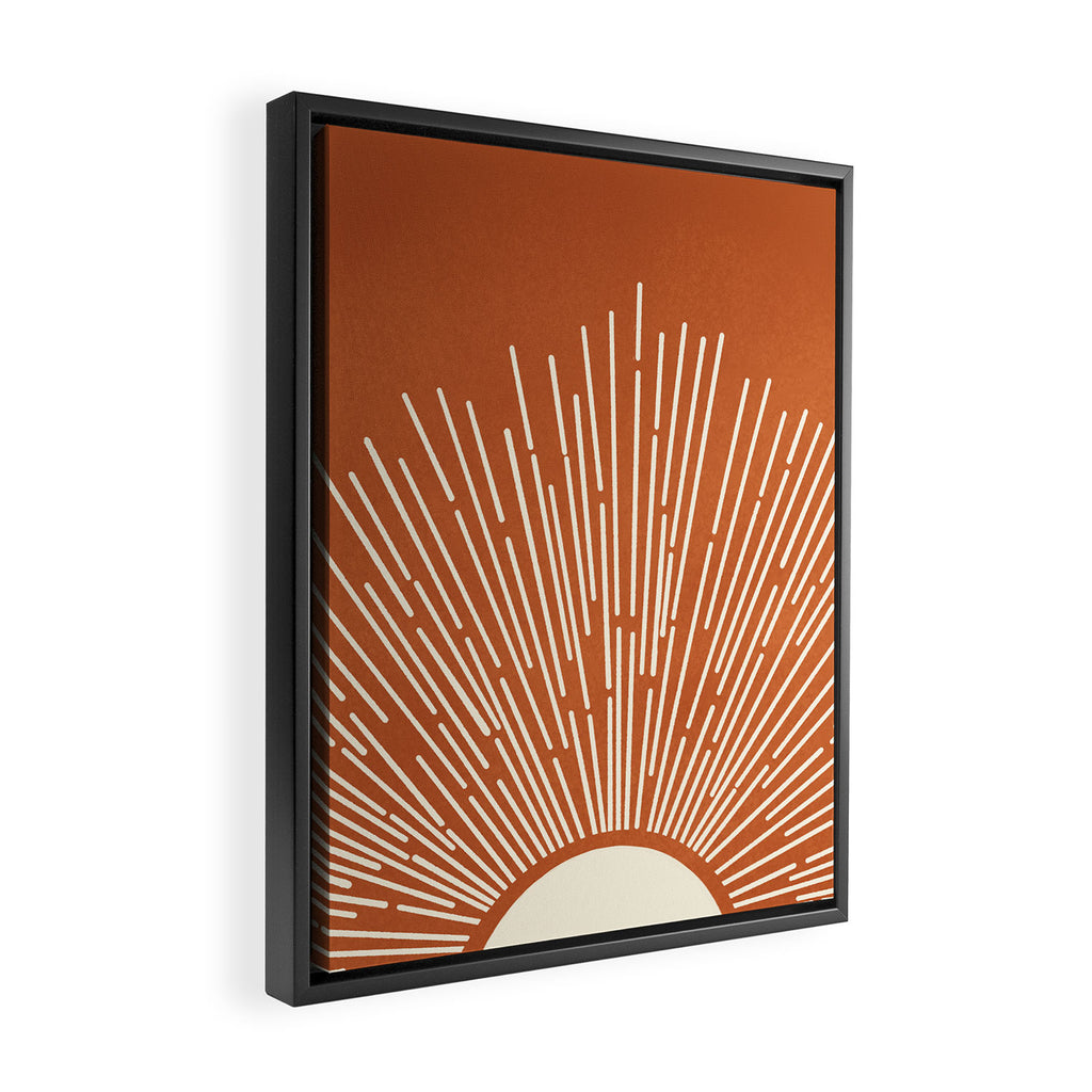 Terracota Minimalist Sun Framed Canvas Print Gallery Image 2