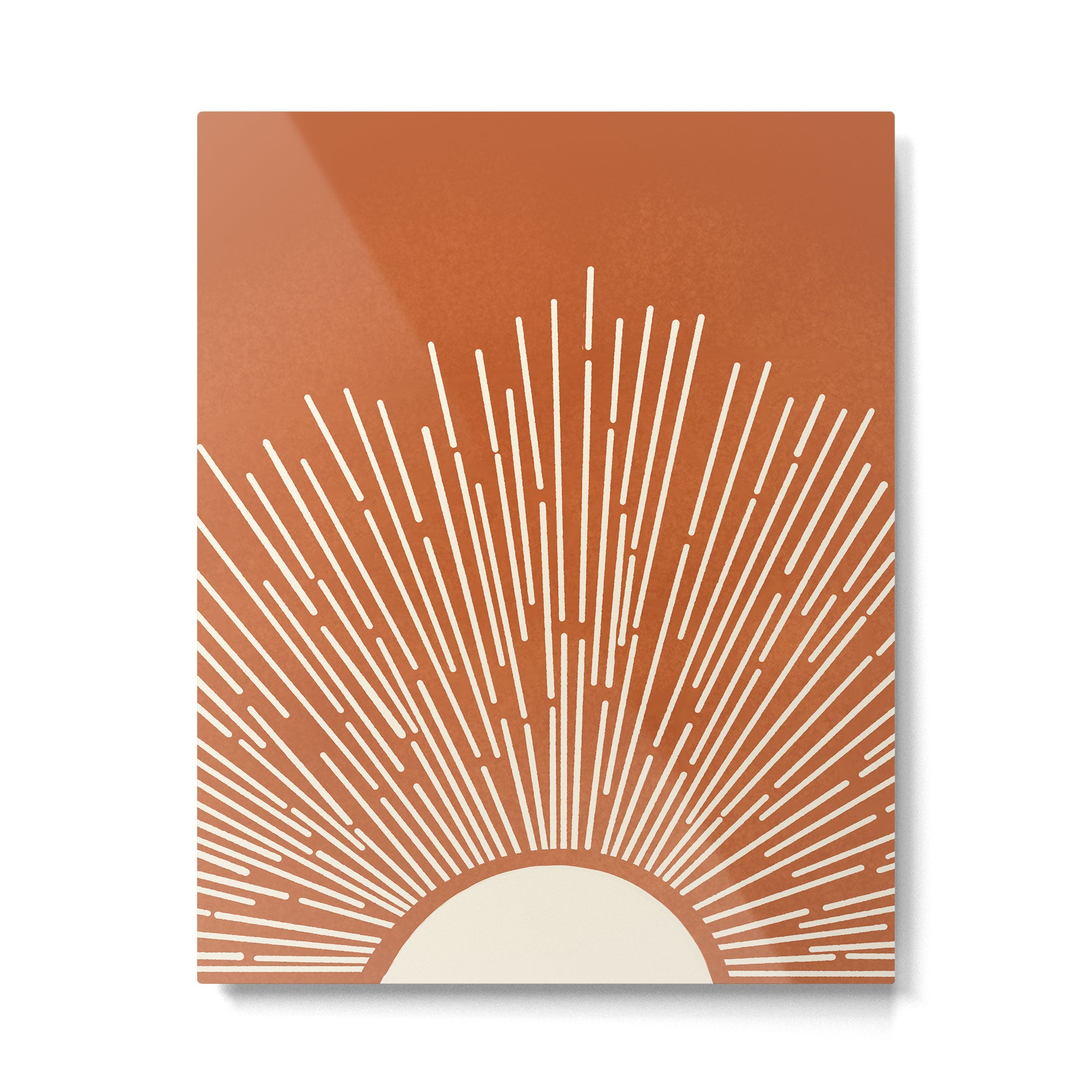 Terracota Minimalist Sun Metal Print Gallery Image 6