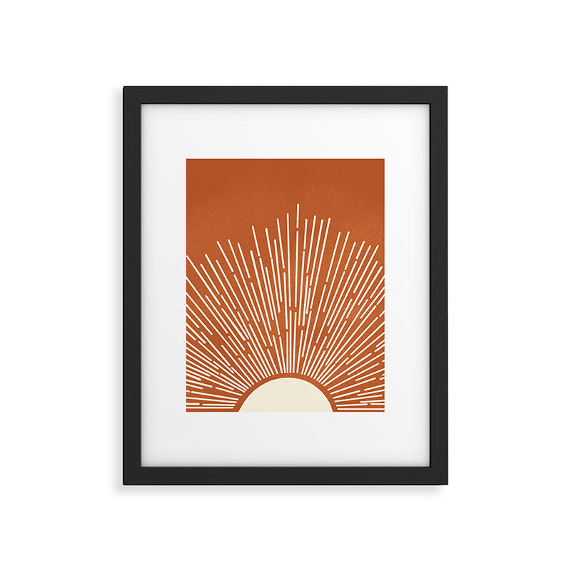 Terracota Minimalist Sun Framed Art Print Gallery Image 6