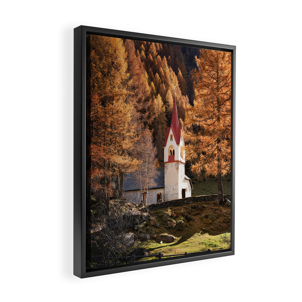 Autumn in Dolomites Italy Travel Photography Framed Canvas Print Gallery Image 2