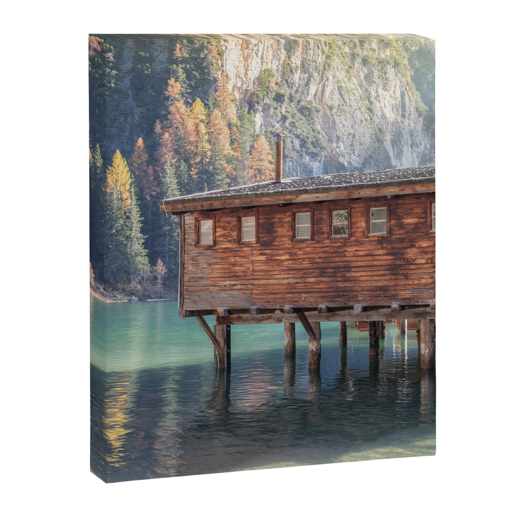 Autumn Serenity at Lake Braies Dolomites Italy Travel Photography Canvas Print Gallery Image 6