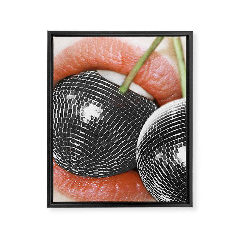 BITE me | Disco Cherry & Lips  Framed Canvas Print Gallery Image 6