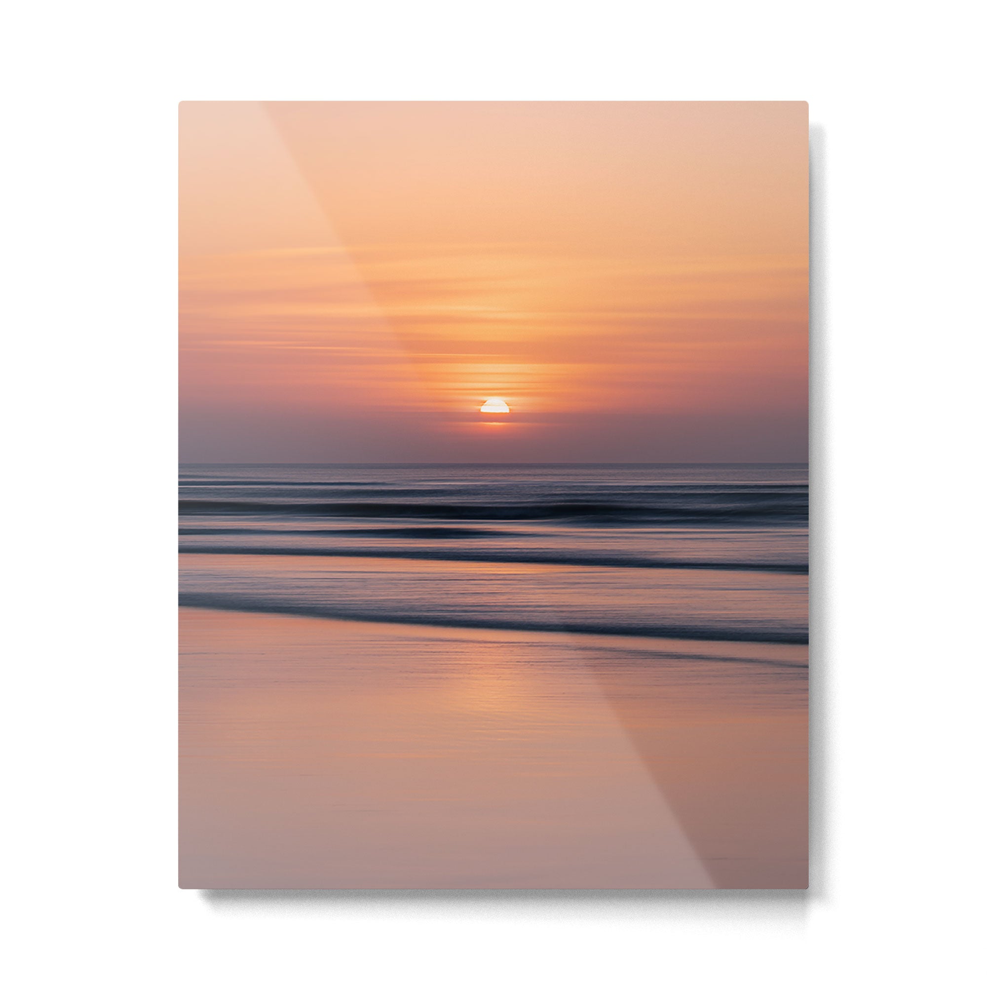 Calm Pastel Sunset Over Ocean Coastal Wall Art Photography Metal Print Gallery Image 4