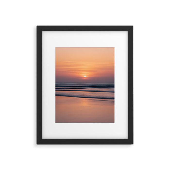 Calm Pastel Sunset Over Ocean Coastal Wall Art Photography Framed Art Print Gallery Image 1