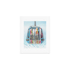 Colorful Ski Lift Art Print Gallery Image 1