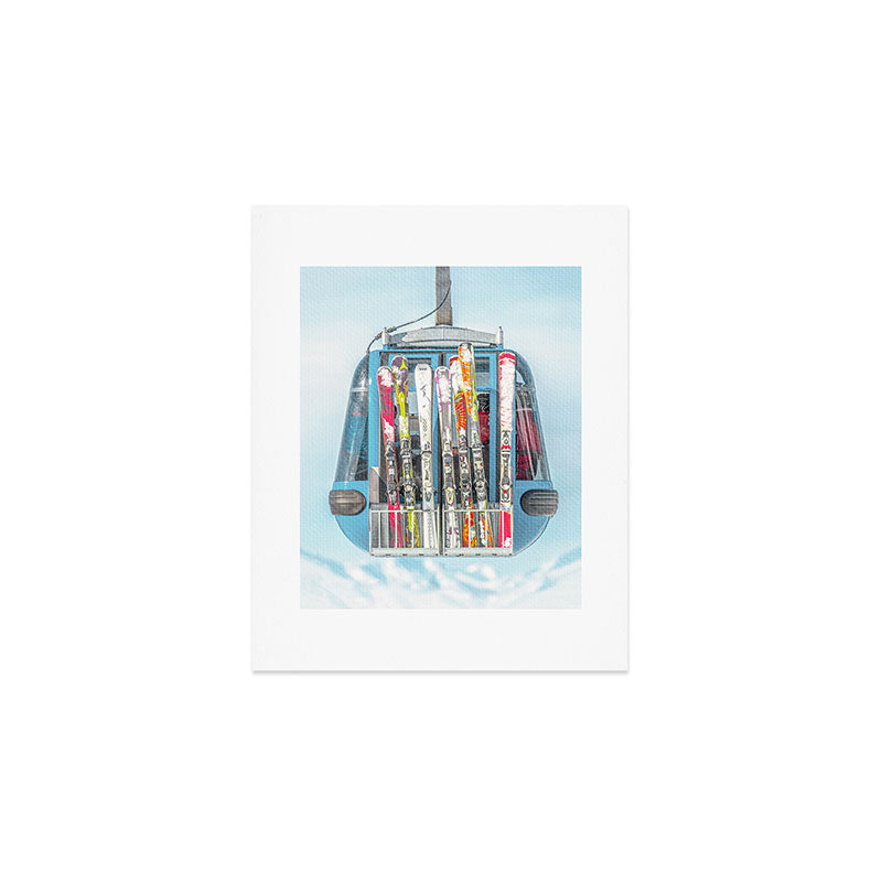 Colorful Ski Lift Art Print Gallery Image 1