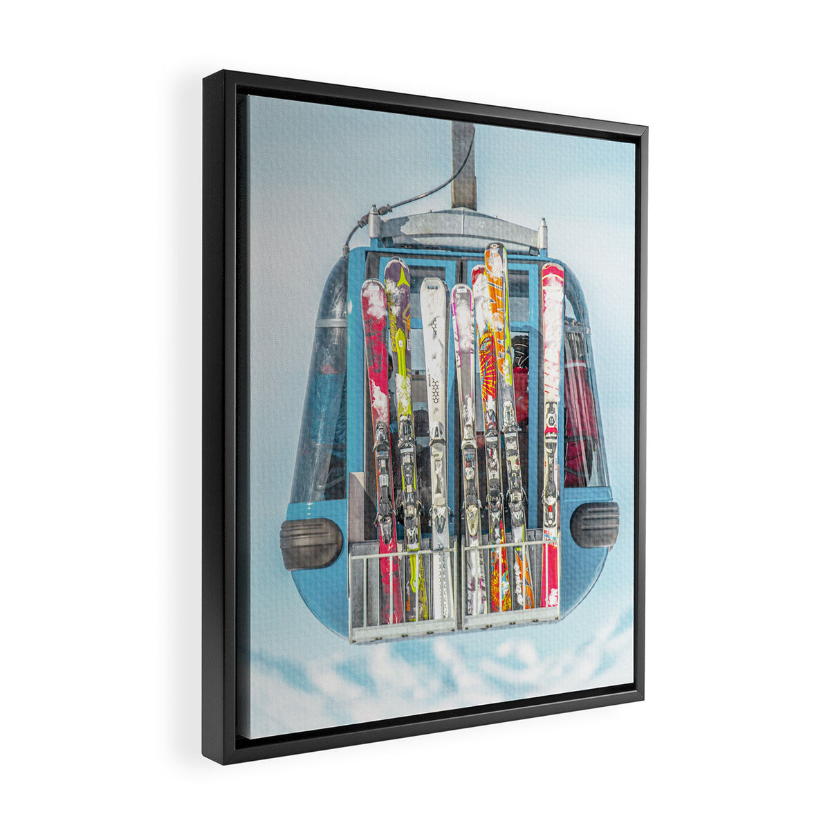 Colorful Ski Lift Framed Canvas Print Gallery Image 2