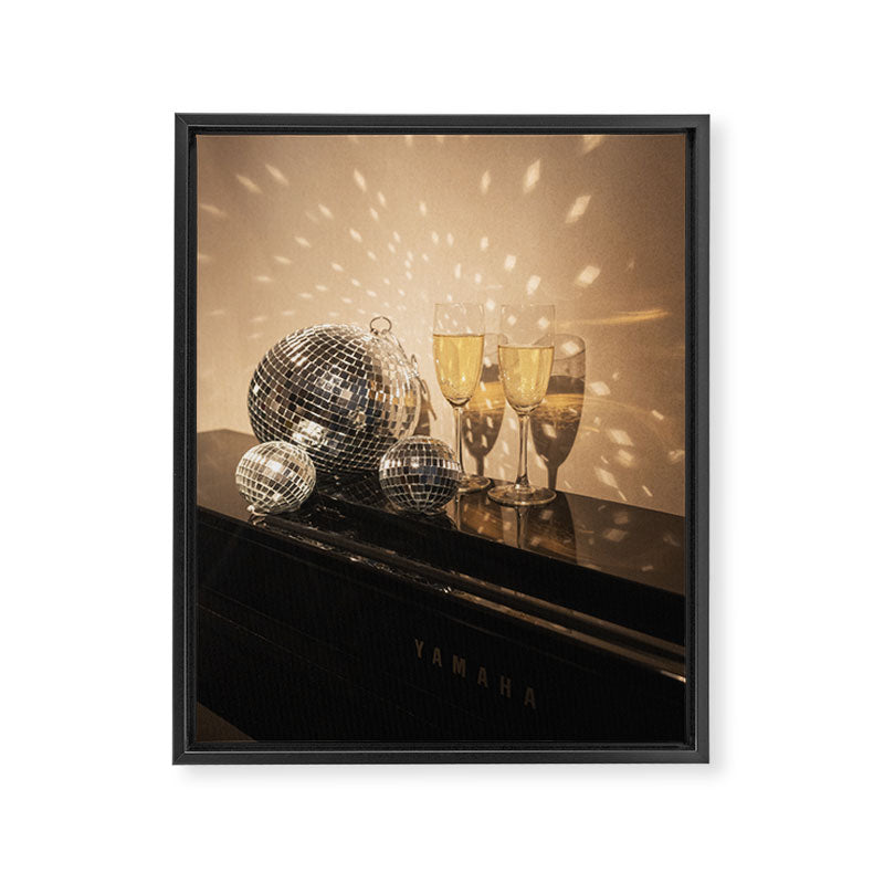 Disco Ball Champagne Celebration Glam Photography  Framed Canvas Print Gallery Image 6
