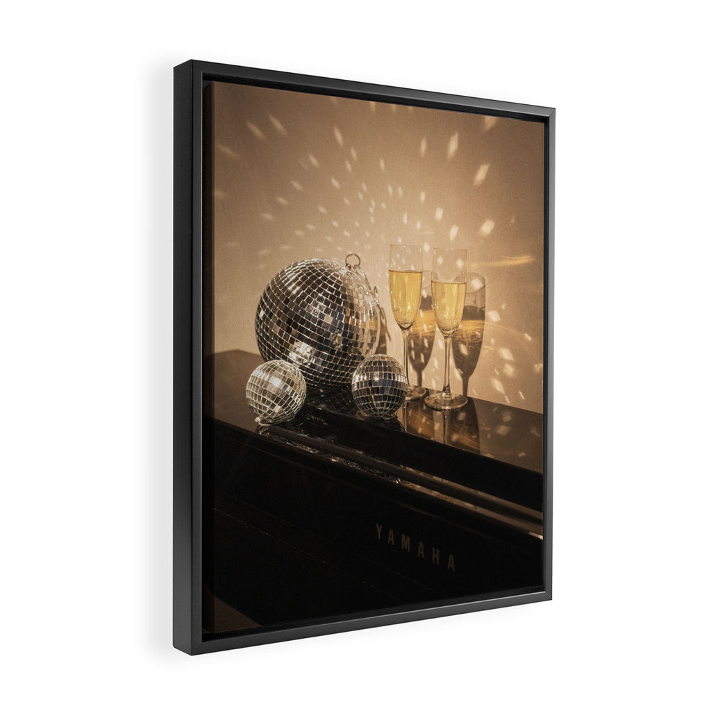 Disco Ball Champagne Celebration Glam Photography  Framed Canvas Print Gallery Image 2