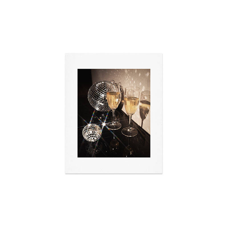 Disco Glam Champagne Dreams Shimmering Reflections  Art Print Gallery Image 1