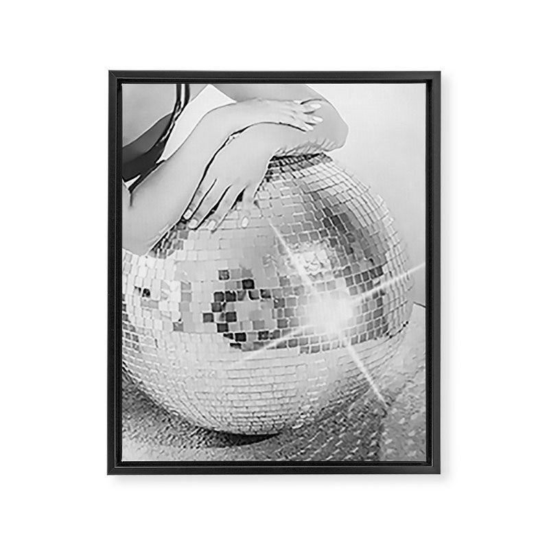 Disco Glow - Black and White Photography Framed Canvas Print Gallery Image 6