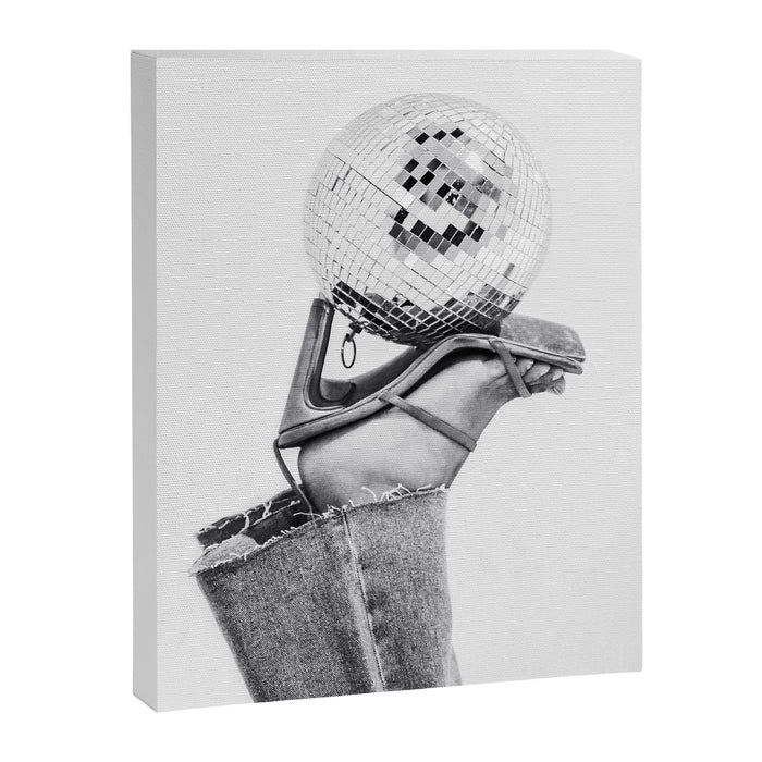 Disco Heels Trend Black White  Photo Art Canvas Print Gallery Image 1