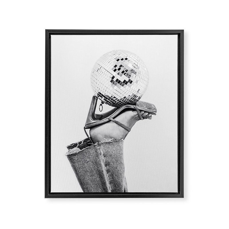 Disco Heels Trend Black White  Photo Art Framed Canvas Print Gallery Image 6