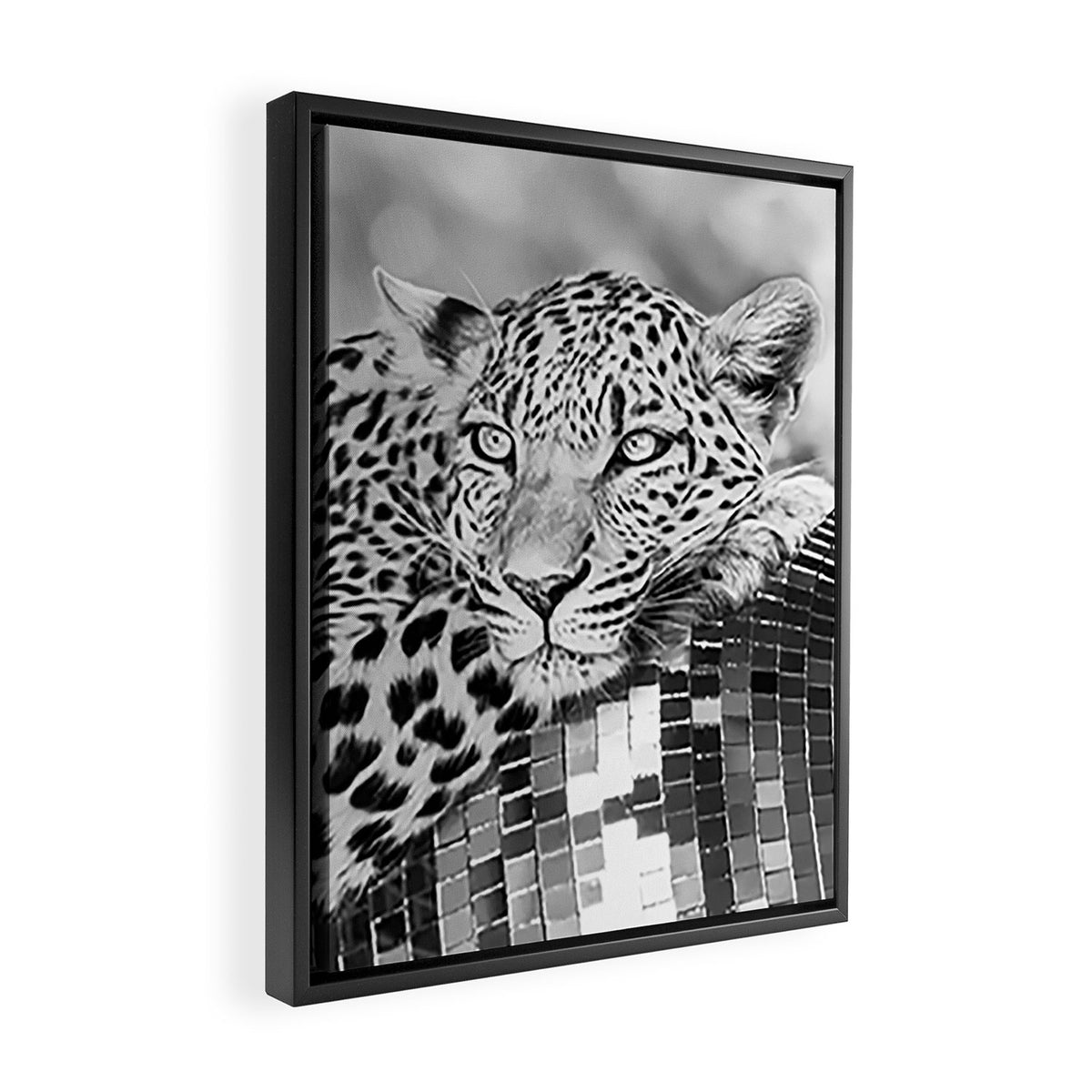 Disco Leopard Framed Canvas Print Gallery Image 2