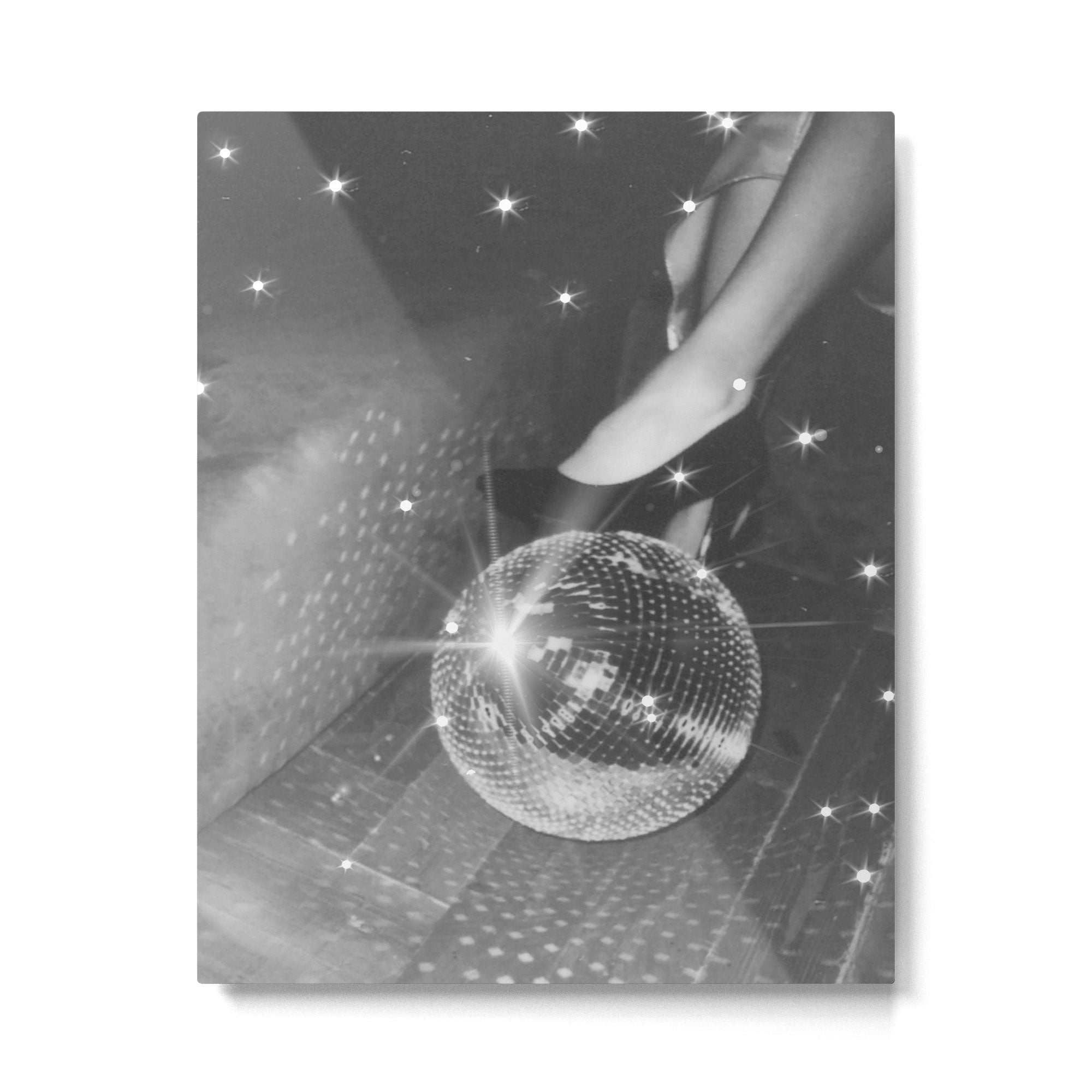 Disco Night | Black & White Photography | Vintage Photo Art Print | Groovy Christmas Party Metal Print Gallery Image 6