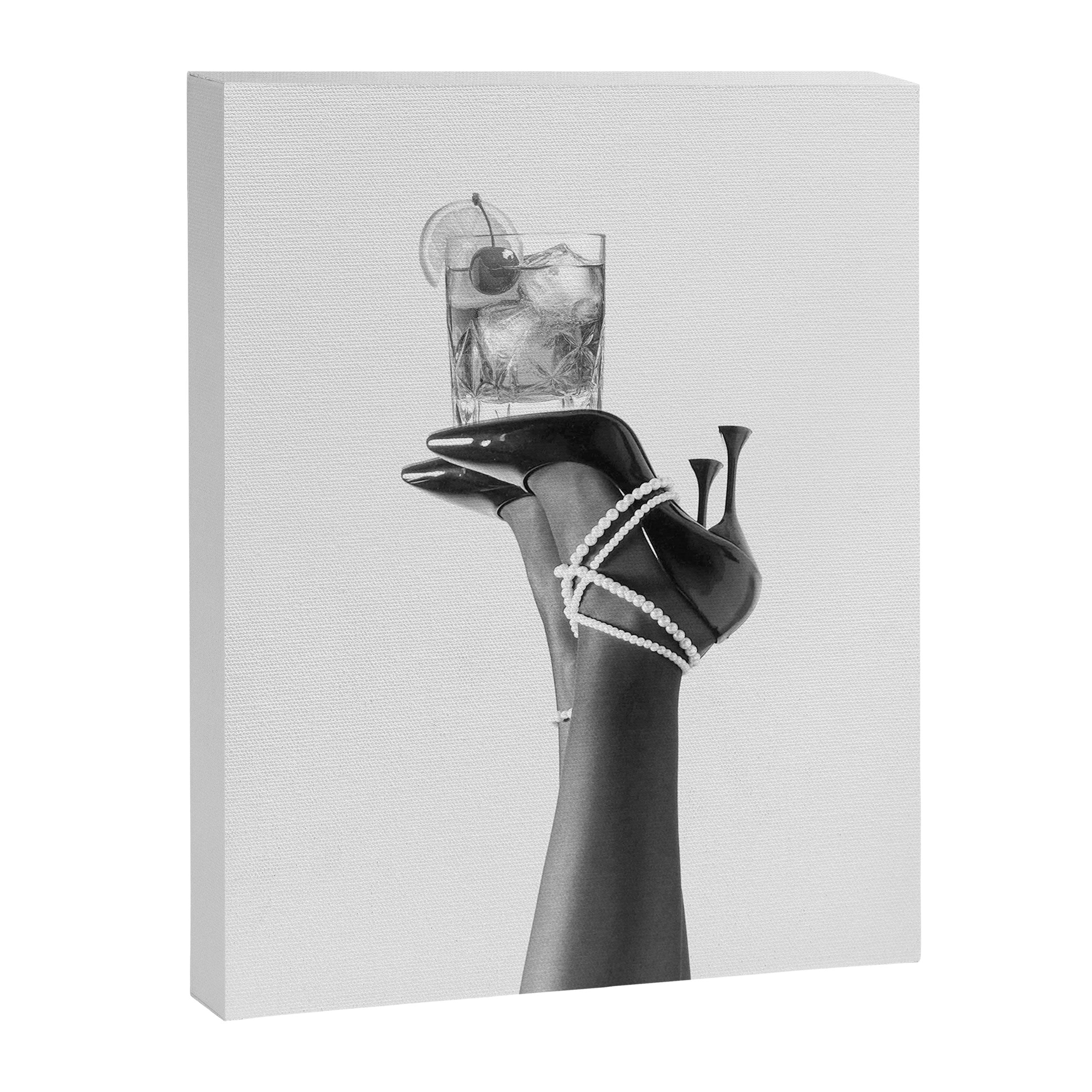 Fashionable Drink - Black And White Canvas Print Gallery Image 6